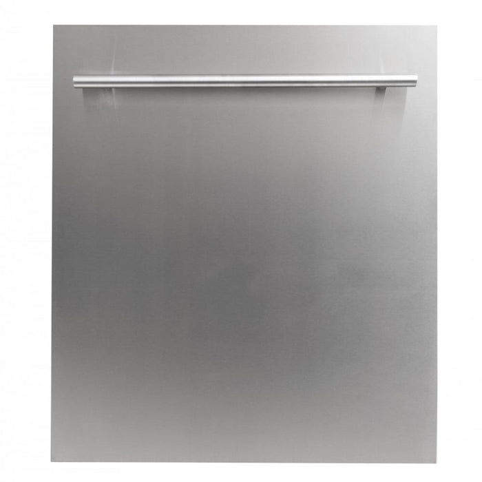 ZLINE 24 in. Stainless Steel Top Control Built-In Dishwasher with Stainless Steel Tub and Modern Style Handle, 52dBa (DW-304-24)