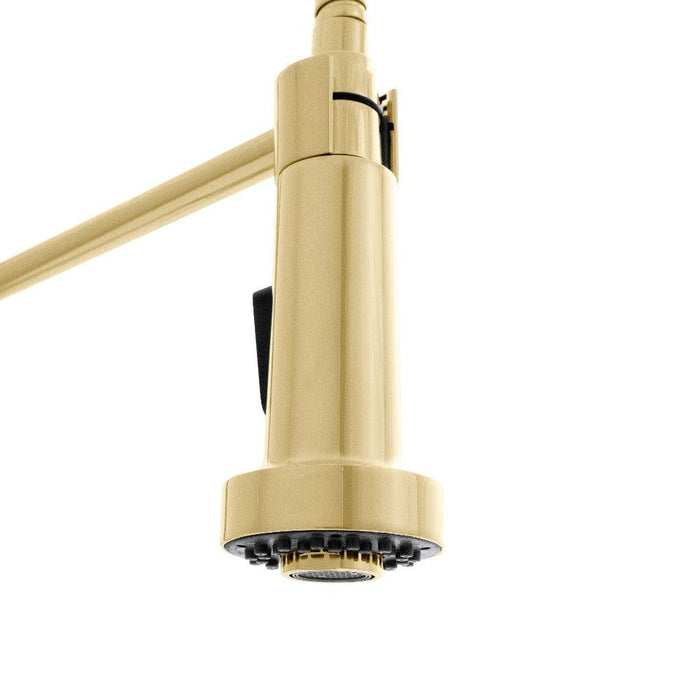 ZLINE Apollo Pull Down Spring Single Handle Kitchen Faucet in Polished Gold (APL-KF-PG)