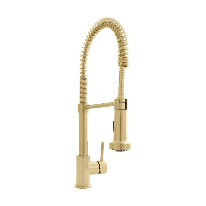 ZLINE Apollo Pull Down Spring Single Handle Kitchen Faucet in Polished Gold (APL-KF-PG)