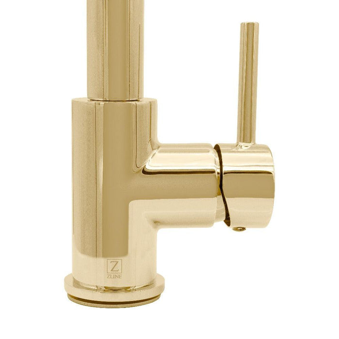 ZLINE Dante Pull Down Single Handle Kitchen Faucet in Polished Gold (DNT-KF-PG)