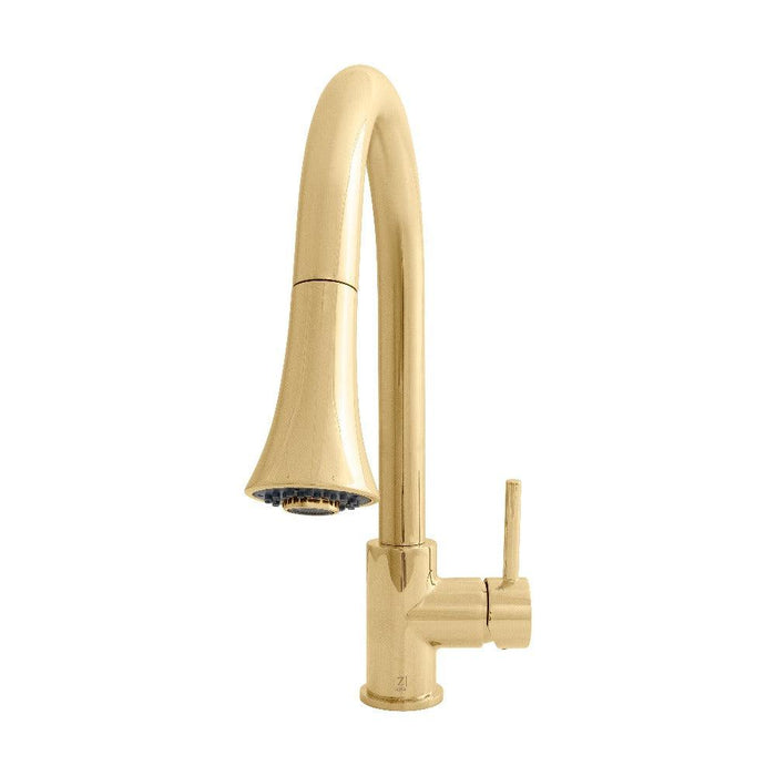 ZLINE Edison Pull Down Single Handle Kitchen Faucet in Polished Gold (EDS-KF-PG)