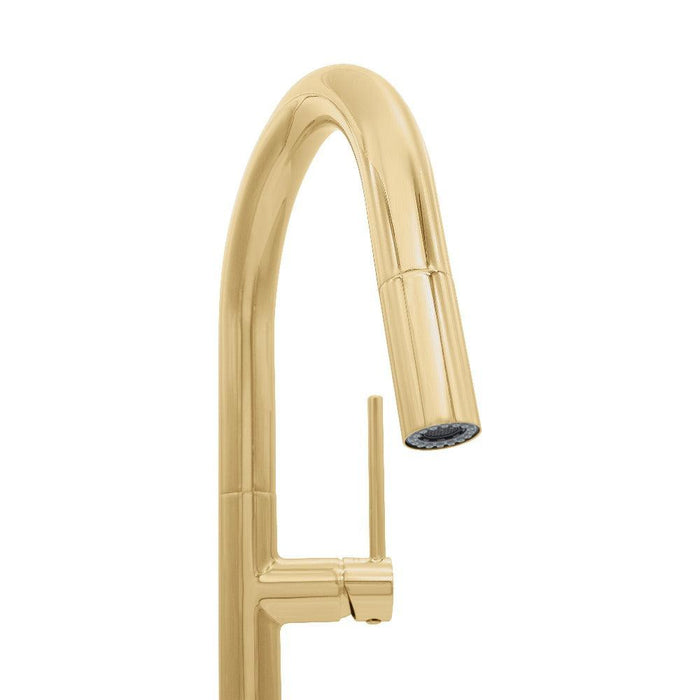 ZLINE Voltaire Pull Down Single Handle Kitchen Faucet in Polished Gold (VLT-KF-PG)