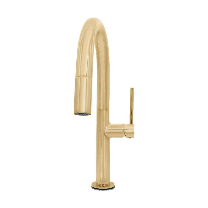 ZLINE Voltaire Pull Down Single Handle Kitchen Faucet in Polished Gold (VLT-KF-PG)