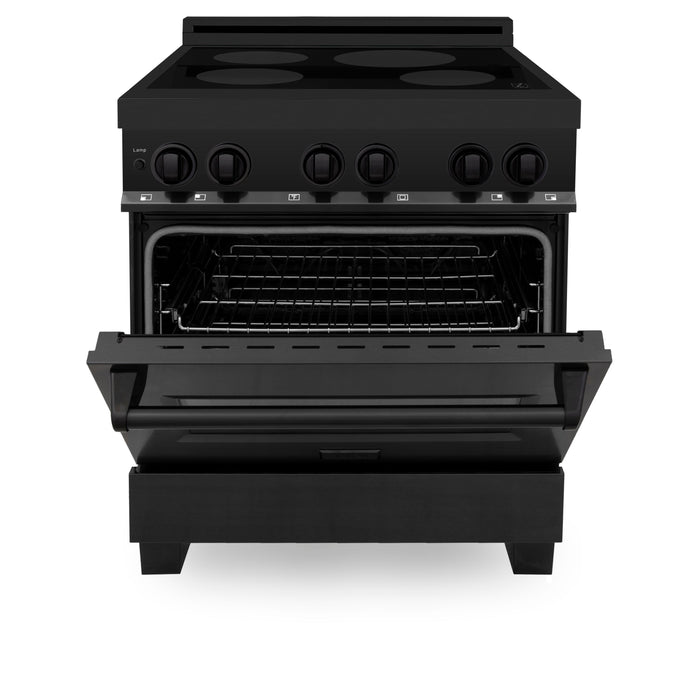 ZLINE 30" 4.0 cu. ft. Induction Range with a 4 Element Stove and Electric Oven in Black Stainless Steel, RAIND-BS-30