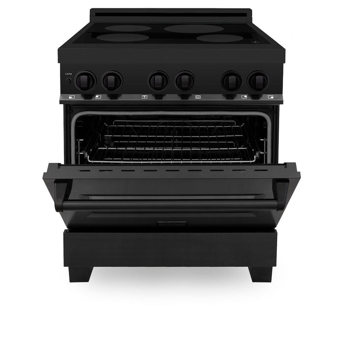 ZLINE 30 in. 4.0 cu. ft. Legacy Induction Range with 4 Element Cooktop and Electric Oven in Black Stainless Steel (RAIND-BS-30)