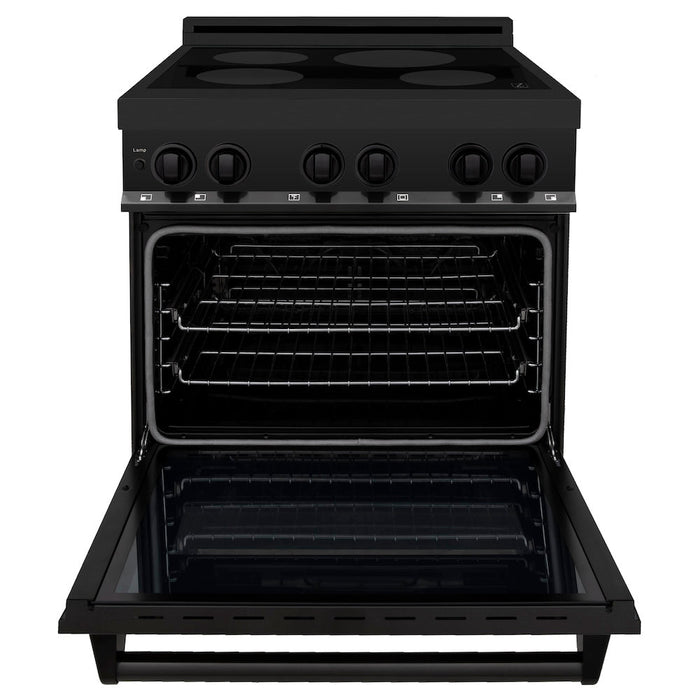 ZLINE 30 in. 4.0 cu. ft. Legacy Induction Range with 4 Element Cooktop and Electric Oven in Black Stainless Steel (RAIND-BS-30)