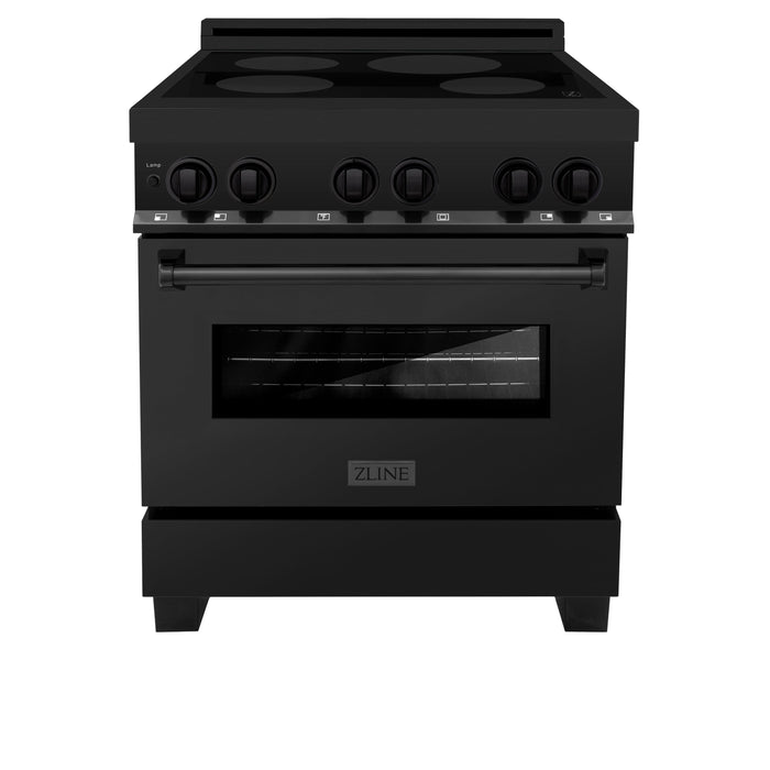 ZLINE 30" 4.0 cu. ft. Induction Range with a 4 Element Stove and Electric Oven in Black Stainless Steel, RAIND-BS-30