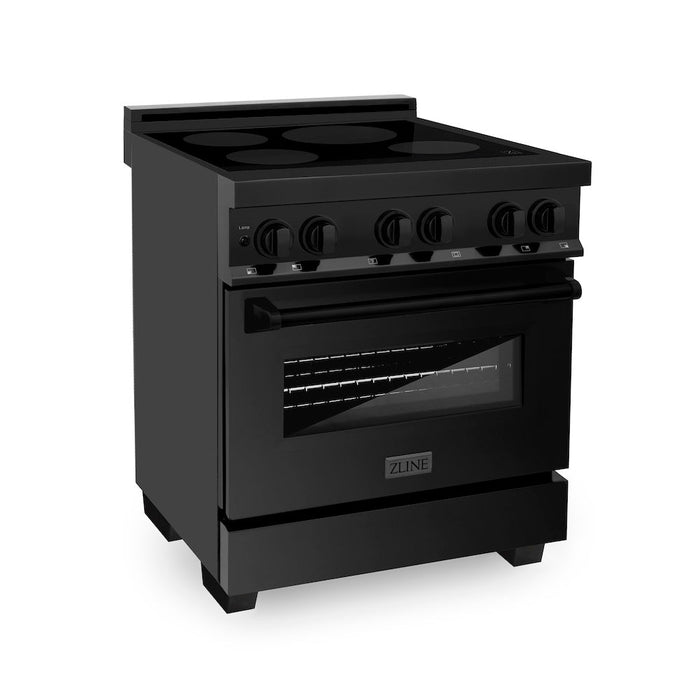 ZLINE 30 in. 4.0 cu. ft. Legacy Induction Range with 4 Element Cooktop and Electric Oven in Black Stainless Steel (RAIND-BS-30)