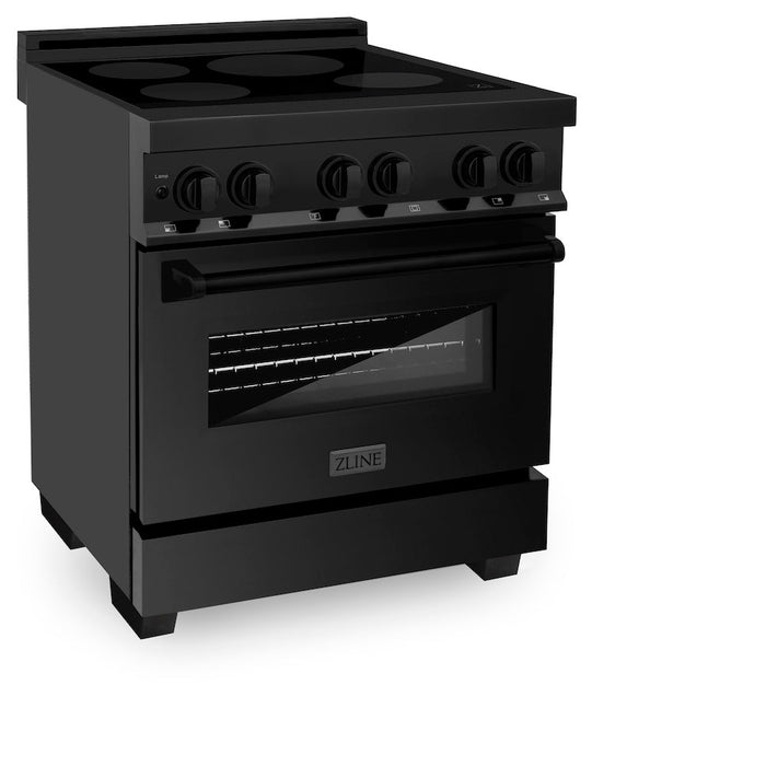 ZLINE 30 in. 4.0 cu. ft. Legacy Induction Range with 4 Element Cooktop and Electric Oven in Black Stainless Steel (RAIND-BS-30)