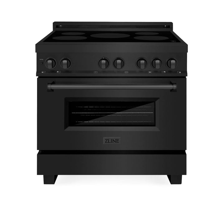 ZLINE 36 in. 4.6 cu. ft. Legacy Induction Range with 5 Element Cooktop and Electric Oven in Black Stainless Steel  (RAIND-BS-36)