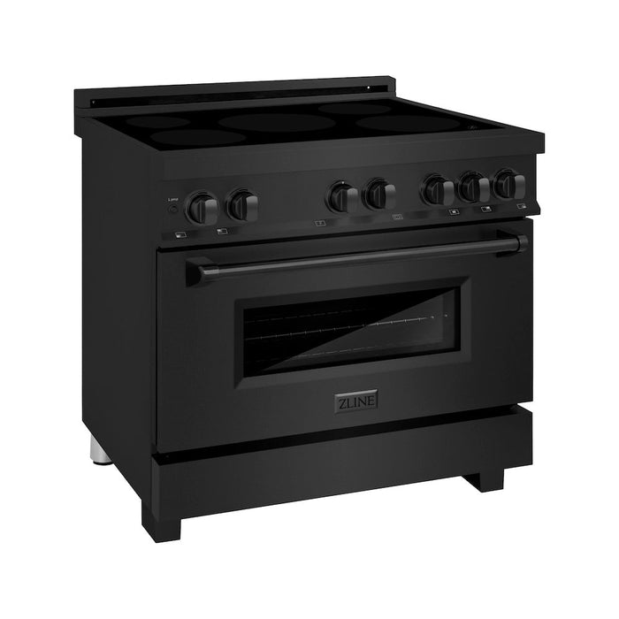 ZLINE 36 in. 4.6 cu. ft. Legacy Induction Range with 5 Element Cooktop and Electric Oven in Black Stainless Steel  (RAIND-BS-36)