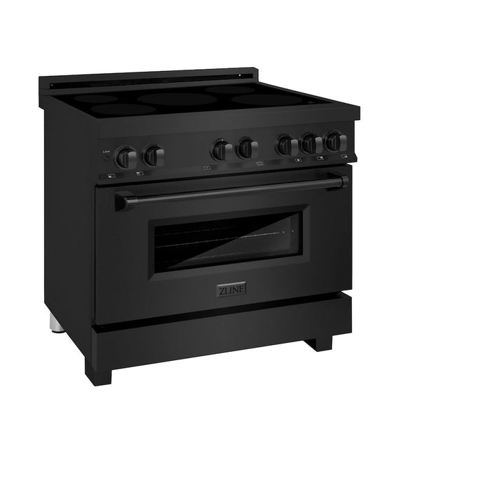 ZLINE 36 in. 4.6 cu. ft. Legacy Induction Range with 5 Element Cooktop and Electric Oven in Black Stainless Steel  (RAIND-BS-36)