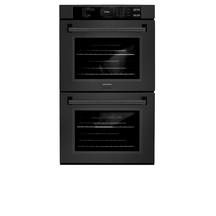 ZLINE 30 in. Professional True Convection Double Wall Oven with Air Fry and Self Clean in Black Stainless Steel (WADB-30)