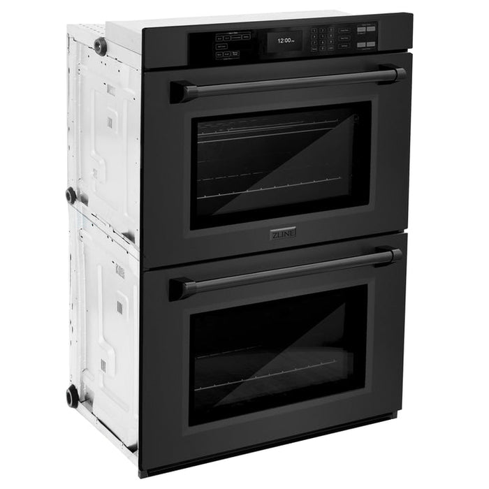 ZLINE 30" Professional Double Wall Oven with Air Fry and Self-Clean in Black Stainless Steel, WADB-30