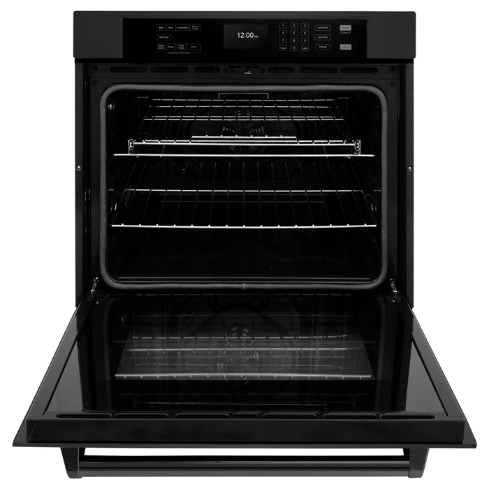 ZLINE 30" Professional Single Wall Oven with Air Fry and Self-Clean in Black Stainless Steel, WASB-30