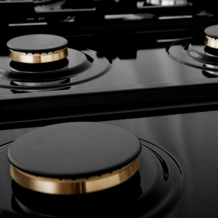 ZLINE 36 in. Porcelain Gas Rangetop in Fingerprint Resistant Stainless Steel with 6 Gas Brass Burners (RTS-BR-36)