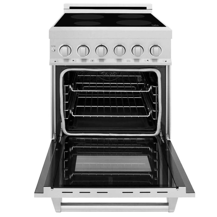 ZLINE 24 in. 2.8 cu. ft. Legacy Induction Range with 4 Element Cooktop and Electric Oven in DuraSnow® Stainless Steel (RAINDS-SN-24)