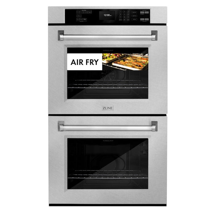 ZLINE 30 in. Professional True Convection Double Wall Oven with Air Fry and Self Clean in DuraSnow® Stainless Steel (WADS-30)