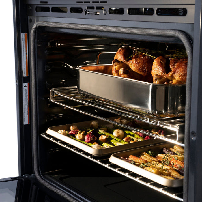 ZLINE 30" Professional Double Wall Oven with Air Fry and Self-Clean in DuraSnow® Stainless Steel, WADS-30