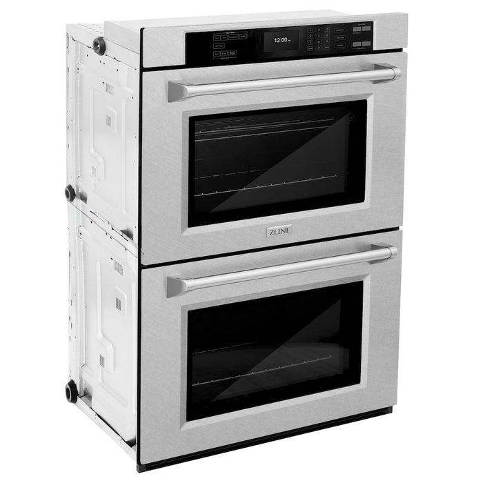 ZLINE 30 in. Professional True Convection Double Wall Oven with Air Fry and Self Clean in DuraSnow® Stainless Steel (WADS-30)