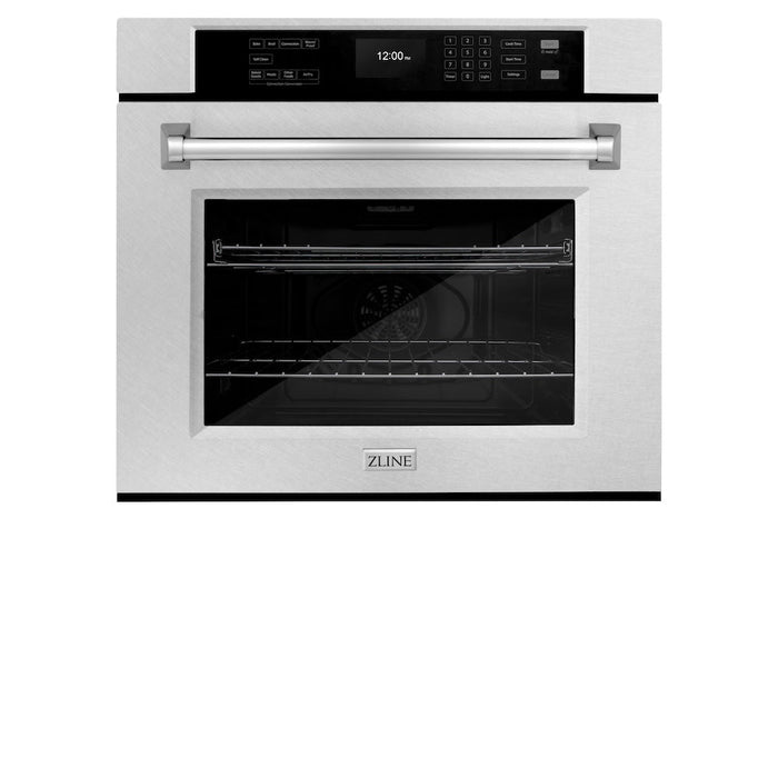 ZLINE 30 in. Professional True Convection Single Wall Oven with Air Fry and Self Clean in DuraSnow® Stainless Steel (WASS-30)