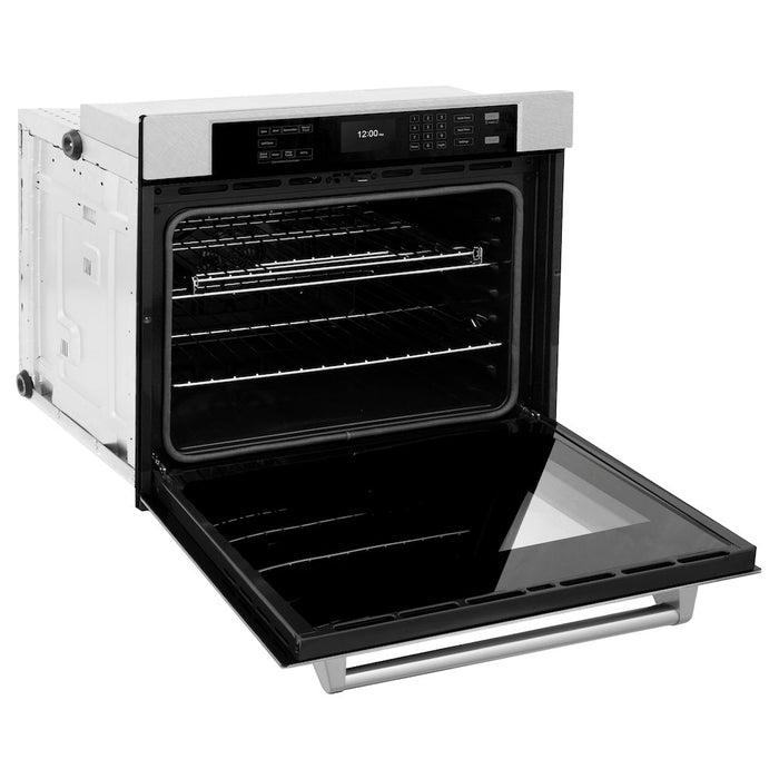 ZLINE 30 in. Professional True Convection Single Wall Oven with Air Fry and Self Clean in DuraSnow® Stainless Steel (WASS-30)