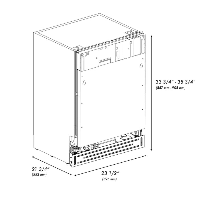 ZLINE 24 in. Tallac Series 3rd Rack Panel Ready Dishwasher with Stainless Steel Tub, 51dBa (DWV-24)