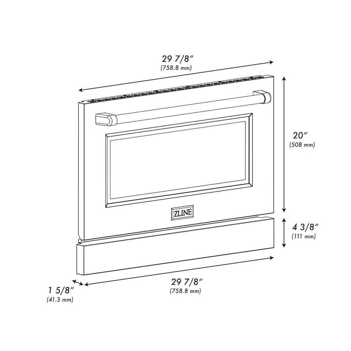 ZLINE Paramount Series Range Door in Black Matte with Size Options (SR-DR-BLM)