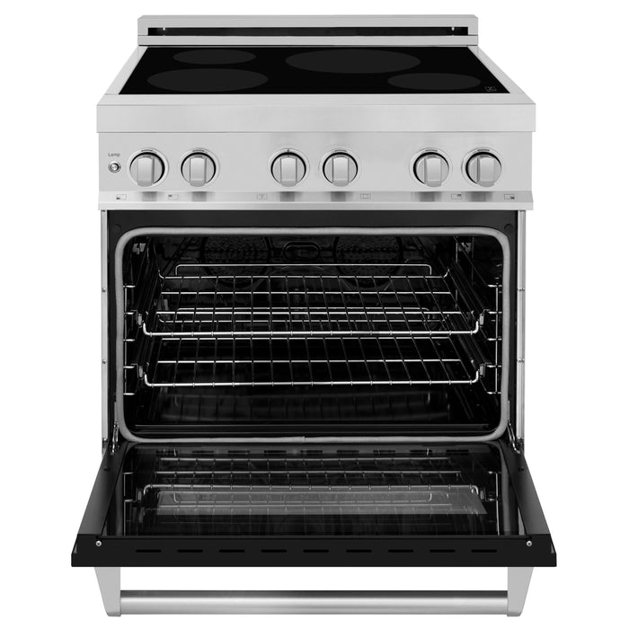 ZLINE 30" 4.0 cu. ft. Induction Range with a 4 Element Stove and Electric Oven in Black Matte, RAIND-BLM-30