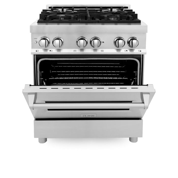 ZLINE 30 in. 4.0 cu. ft. Legacy Dual Fuel Range with 4 Burner Gas Cooktop and Electric Convection Oven in Stainless Steel (RA30)