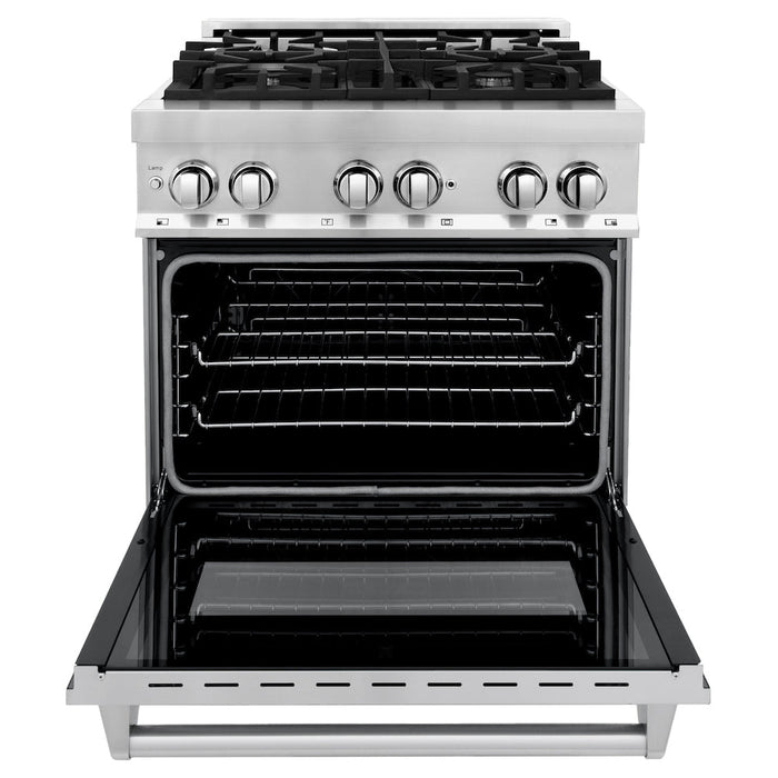 ZLINE 30 in. 4.0 cu. ft. Legacy Dual Fuel Range with 4 Burner Gas Cooktop and Electric Convection Oven in Stainless Steel (RA30)