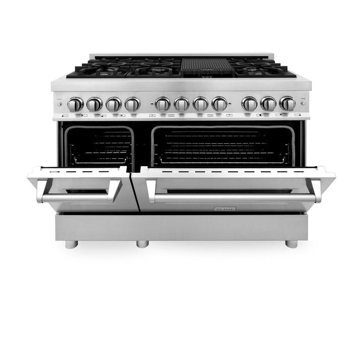 ZLINE 48 in. Kitchen Package with Stainless Steel Dual Fuel Range, Convertible Vent Range Hood and Dishwasher (3KP-RARH48-DW)