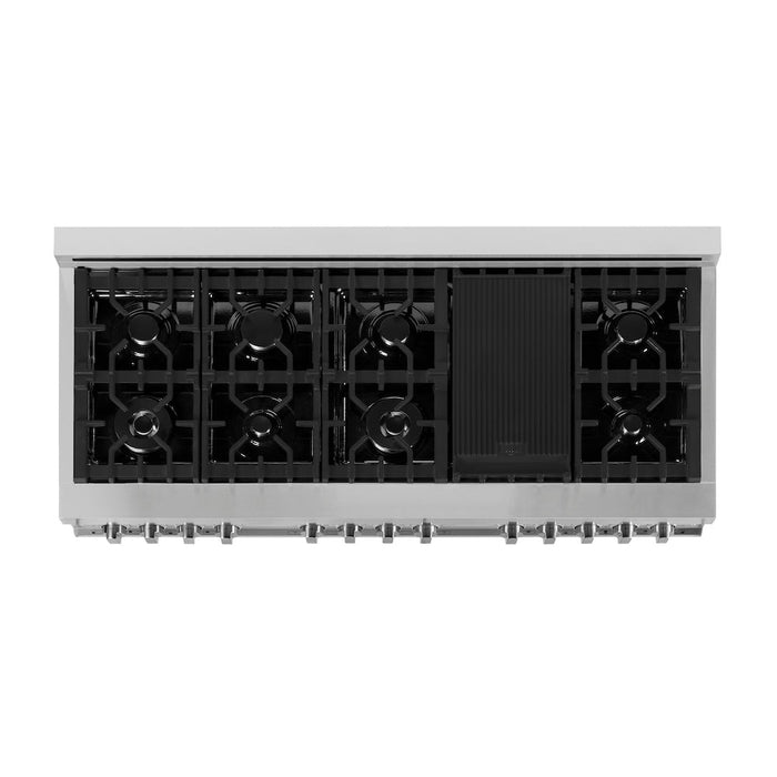 ZLINE 60 in. 7.4 cu. ft. Legacy Dual Fuel Range with 9 Burner Gas Cooktop and 2 Electric Convection Ovens in Stainless Steel (RA60)