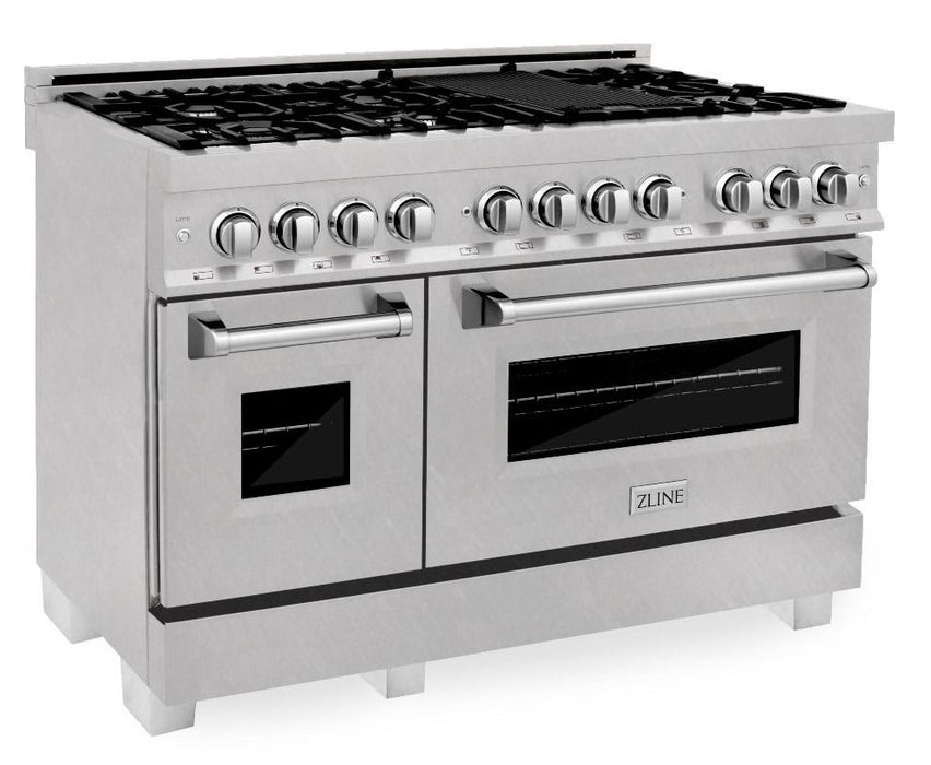 ZLINE 48 in. Professional Gas Burner/Electric Oven in DuraSnow® Stainless with 6.0 cu.ft. Oven, RAS-SN-48