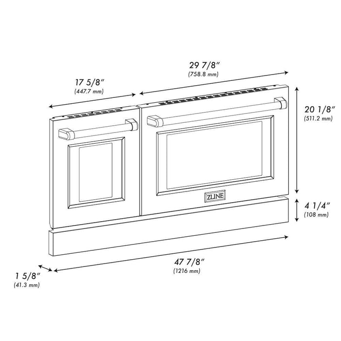 ZLINE Paramount Series Range Door in Black Matte with Size Options (SR-DR-BLM)