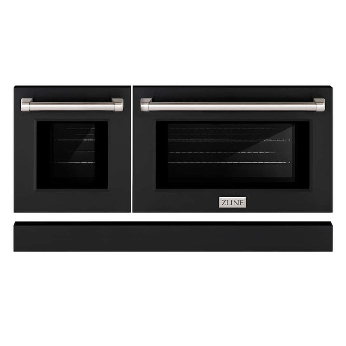 ZLINE Black Matte Range Door for SGR Models (SR-DR-BLM) front, oven closed.