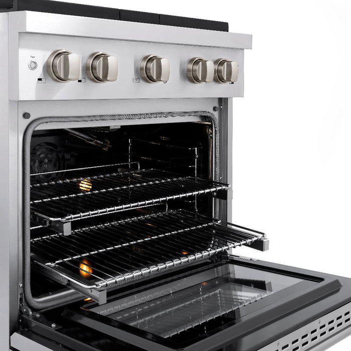 ZLINE 30" 4.2 cu. ft. Paramount Dual Fuel Range with 4 Burners in Stainless Steel, SDR30