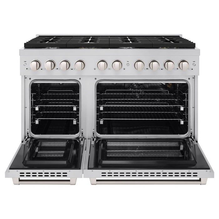 ZLINE 48" 6.7 cu. ft. Paramount Double Oven Dual Fuel Range with 8 Burners in Stainless Steel, SDR48