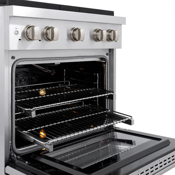 ZLINE Paramount 30" Gas Range with Convection Oven and 4 Brass Burners in Stainless Steel, SGR-BR-30