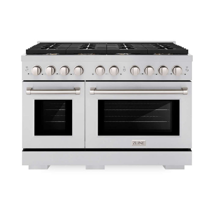 ZLINE Paramount 48” 6.7 cu. ft. Gas Range with Convection Oven and 8 Brass Burners in Stainless Steel, SGR-BR-48