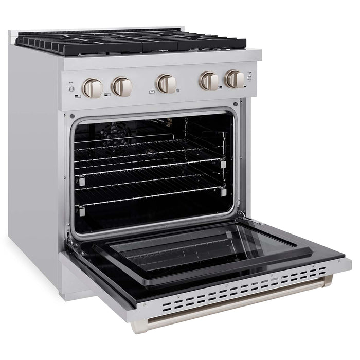 ZLINE Paramount 30" Gas Range with Convection Oven and 4 Burners in Stainless Steel, SGR30