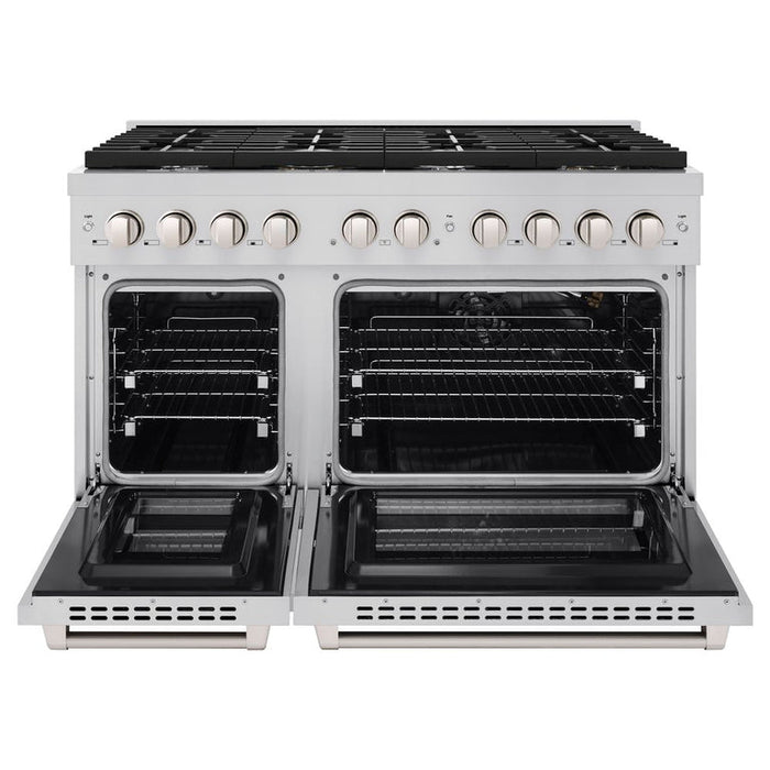 ZLINE Appliance Package - 48" Gas Range, Range Hood Insert, Microwave Oven and Dishwasher, 4KP-SGRRHI48-MODWV