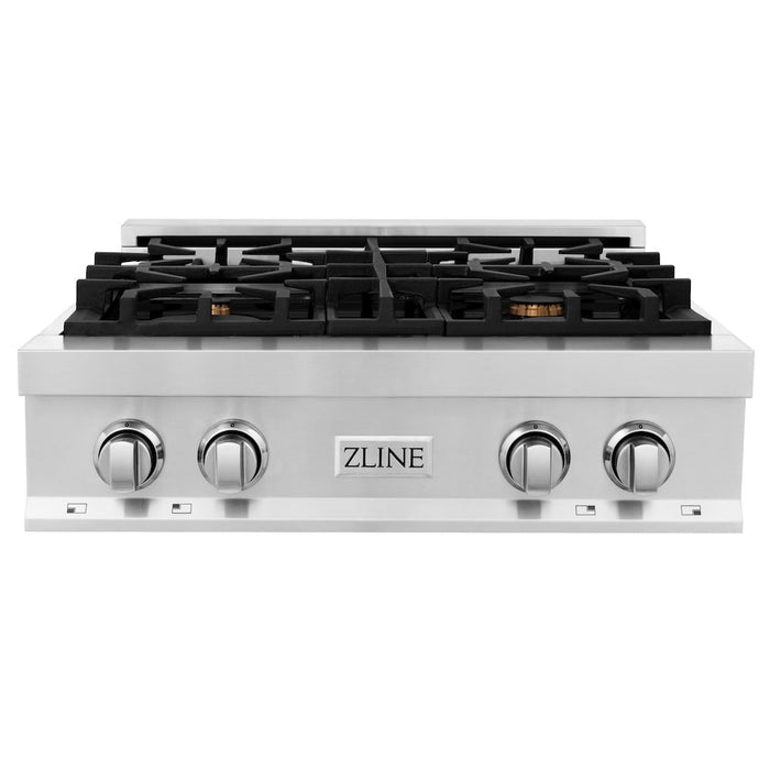 ZLINE 30 in. Porcelain Gas Rangetop with 4 Brass Burners (RT-BR-30)