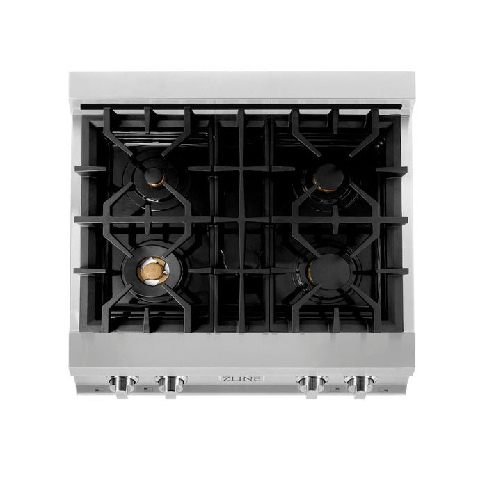 ZLINE 30 in. Porcelain Gas Rangetop with 4 Brass Burners (RT-BR-30)