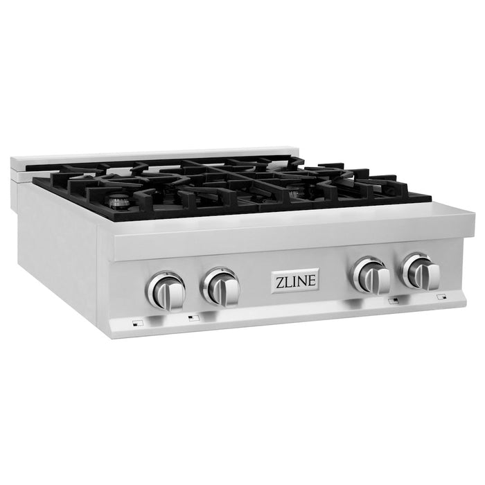 ZLINE 30 in. Porcelain Gas Rangetop with 4 Gas Burners and Griddle (RT-GR-30)