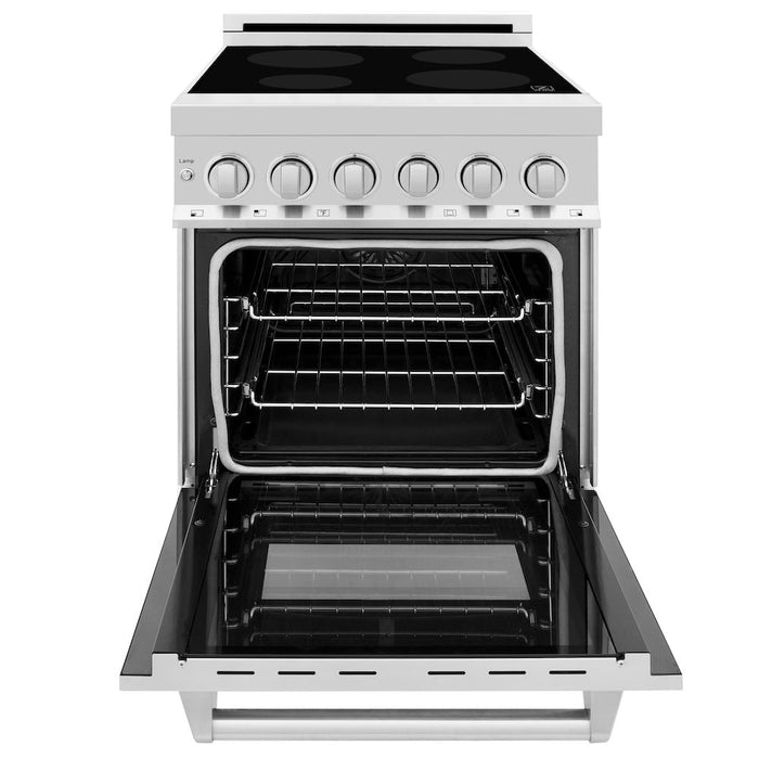 ZLINE 24 in. 2.8 cu. ft. Legacy Induction Range with 4 Element Cooktop and Electric Convection Oven in Stainless Steel (RAIND-24)