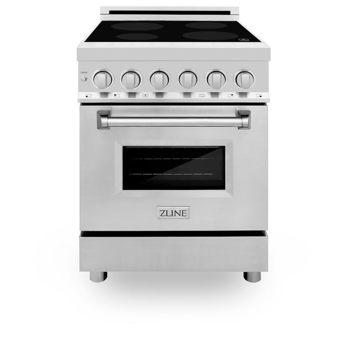 ZLINE 24 in. 2.8 cu. ft. Legacy Induction Range with 4 Element Cooktop and Electric Convection Oven in Stainless Steel (RAIND-24)