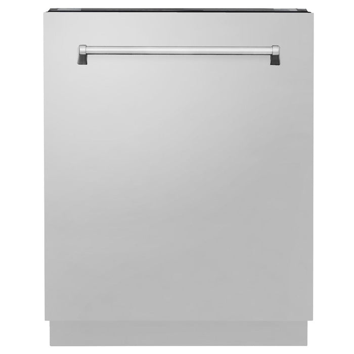 ZLINE 36 in. Kitchen Package with Stainless Steel Dual Fuel Range, Range Hood, Microwave Drawer, Tall Tub Dishwasher and Wine Cooler (5KP-RARH36-MWDWV-RWV)