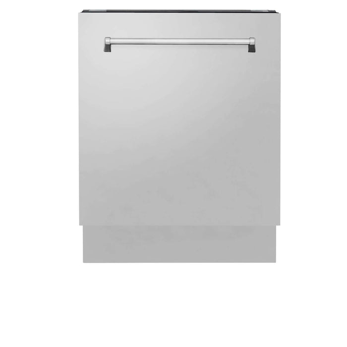 ZLINE Kitchen Package with Refrigeration, 30 in.  Stainless Steel Gas Range, 30 in.  Convertible Vent Range Hood and 24 in.  Tall Tub Dishwasher