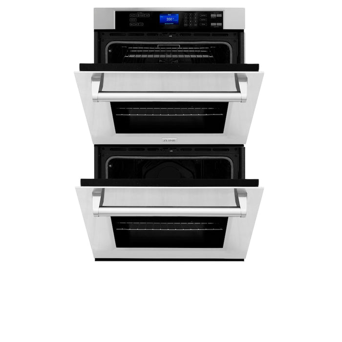 ZLINE Kitchen Package in Stainless Steel with 36 in. Refrigerator, 30 in. Gas Rangetop, 30 in. Range Hood and 30 in. Double Wall Oven (4KPR-RTRH30-AWD)